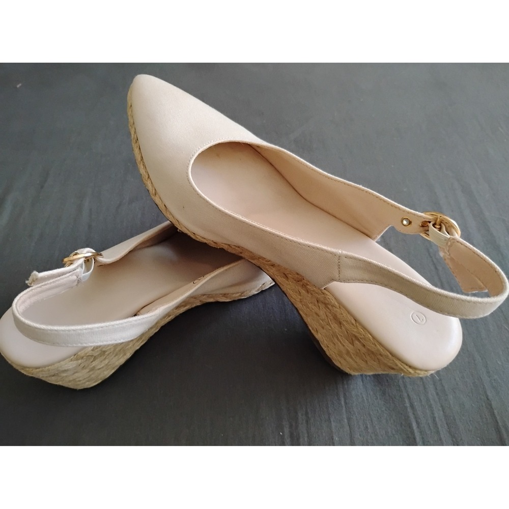 🌸Beige Slingback Espadrilles Wedge Summer beachy preppy clean girl minimalist